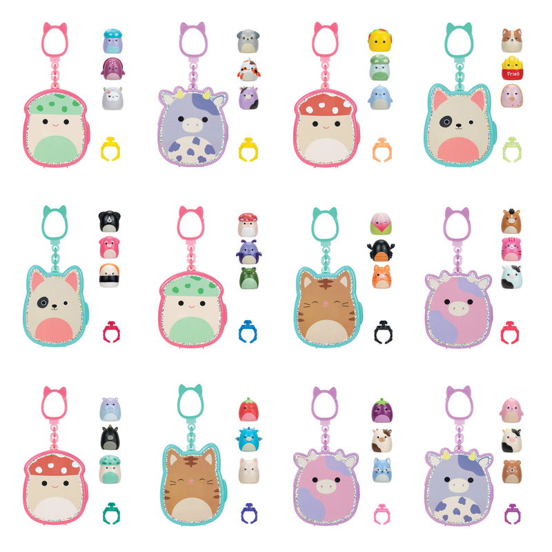 Squish-a-longs Clip & Go - Includes 3 Mini-Squish & Clip Case